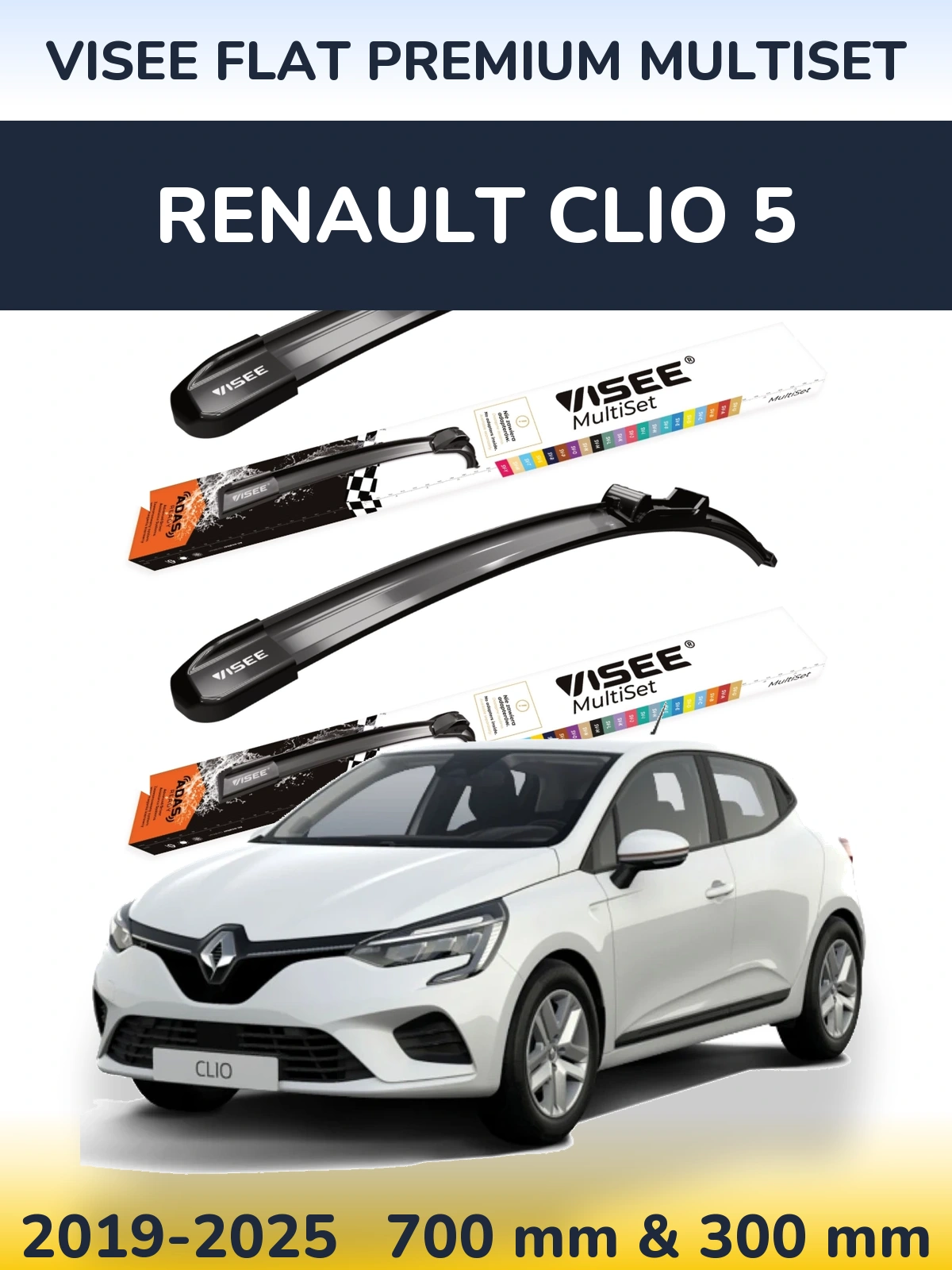 Torkarblad VISEE FLAT PREMIUM MultiSet för Renault Clio 5