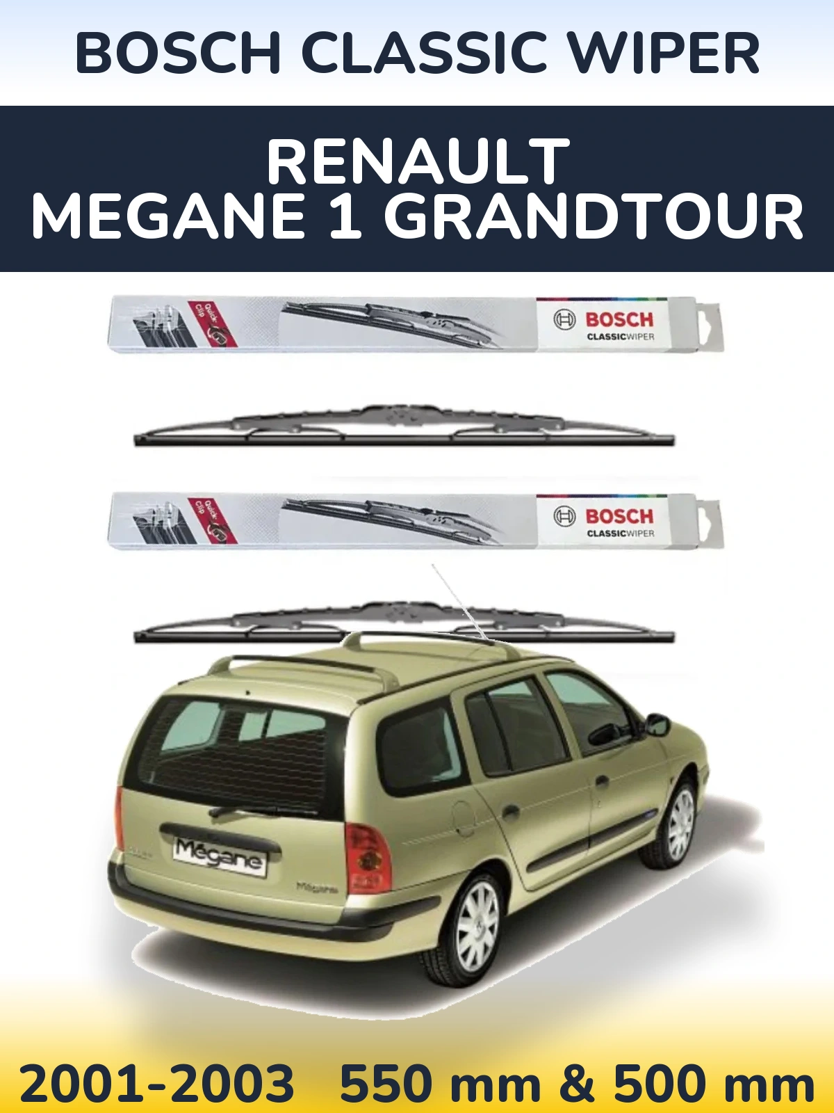 Torkarblad BOSCH Classic Wiper för Renault Megane 1 Grandtour