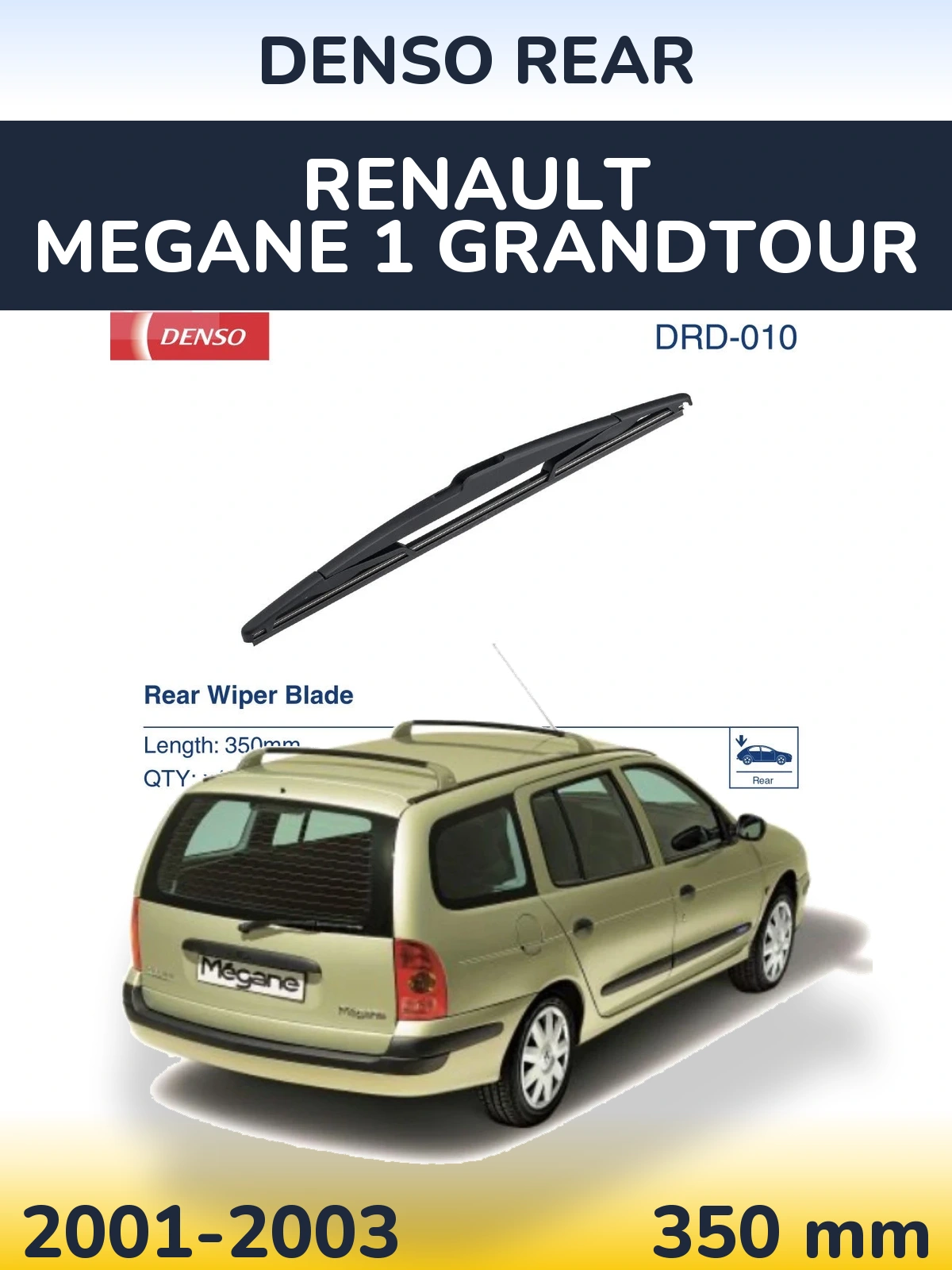 Torkarblad Denso Rear för Renault Megane 1 Grandtour