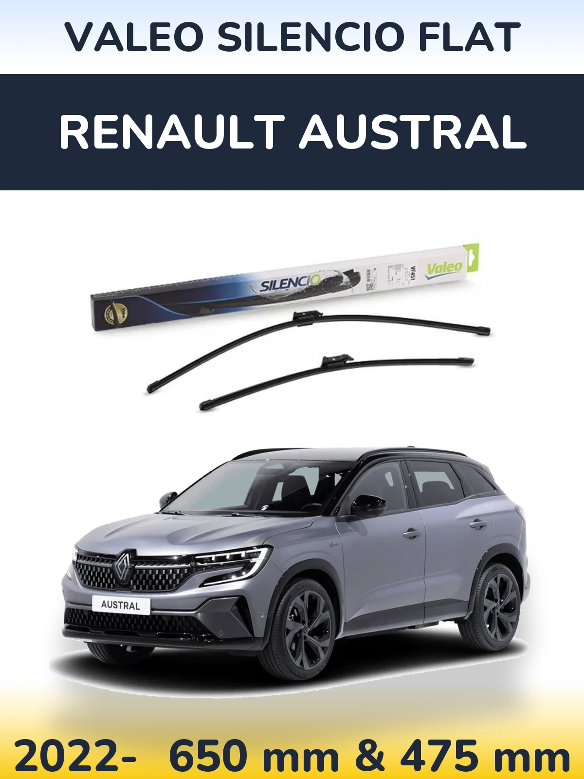 Torkarblad Valeo Silencio Flat för Renault Austral