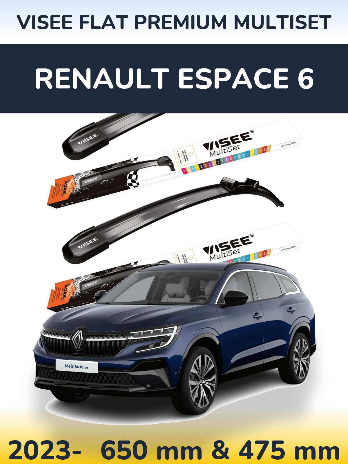 Torkarblad VISEE FLAT PREMIUM MultiSet för Renault Espace 6