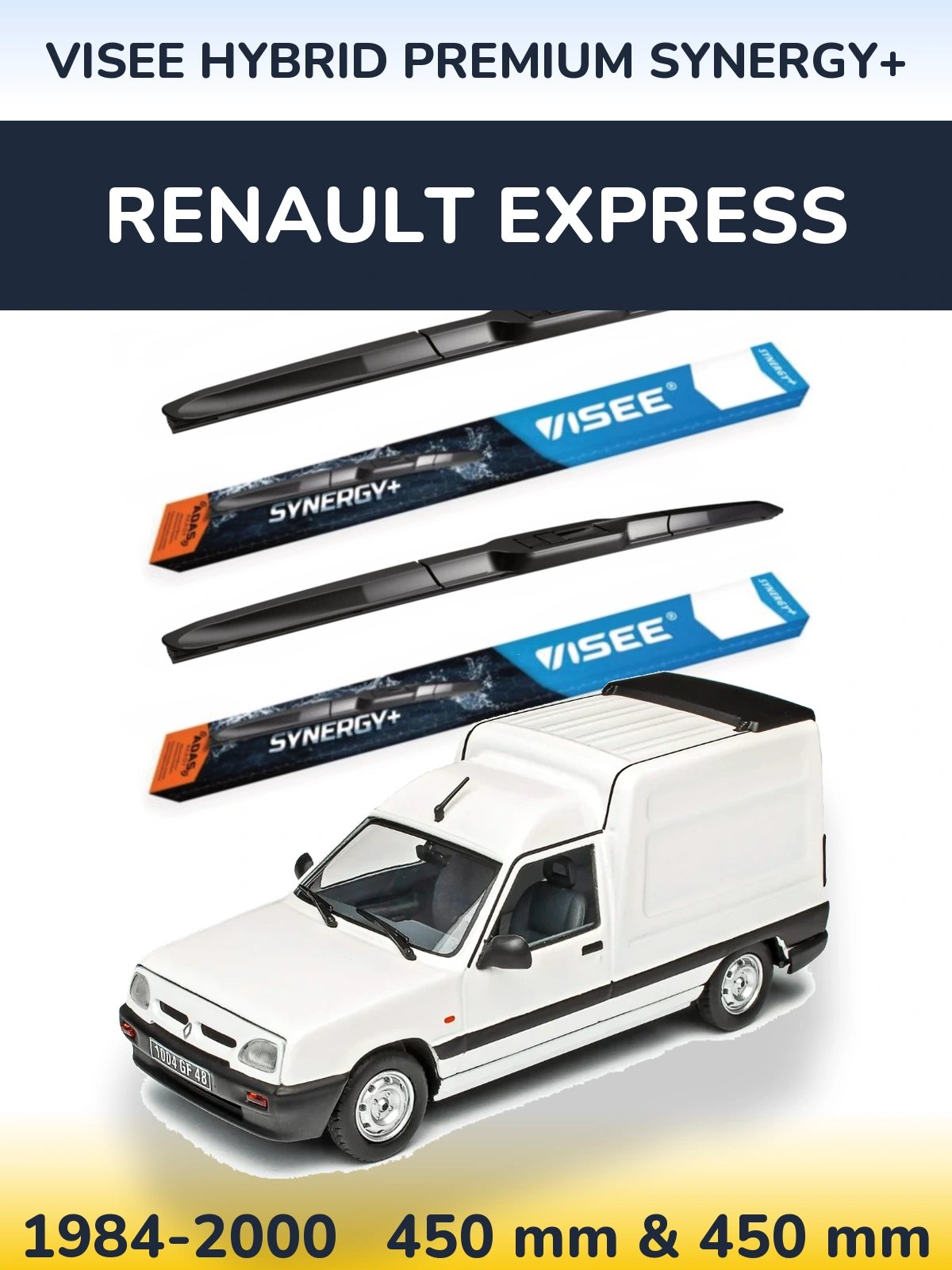 Комплект передніх щіток VISEE HYBRID PREMIUM SYNERGY+ 450 & 450 мм для Renault Express 1984-2000
