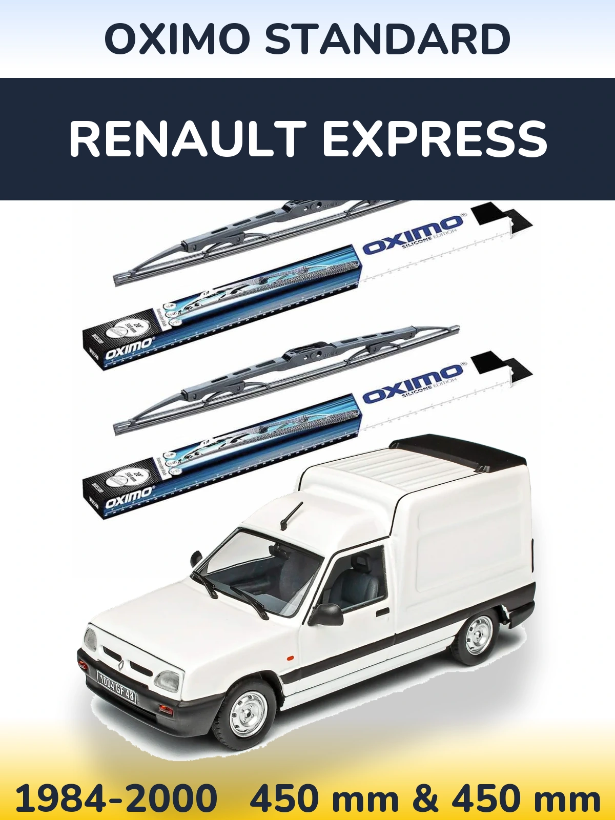 Комплект передніх щіток Oximo Standard 450 & 450 мм для Renault Express 1984-2000