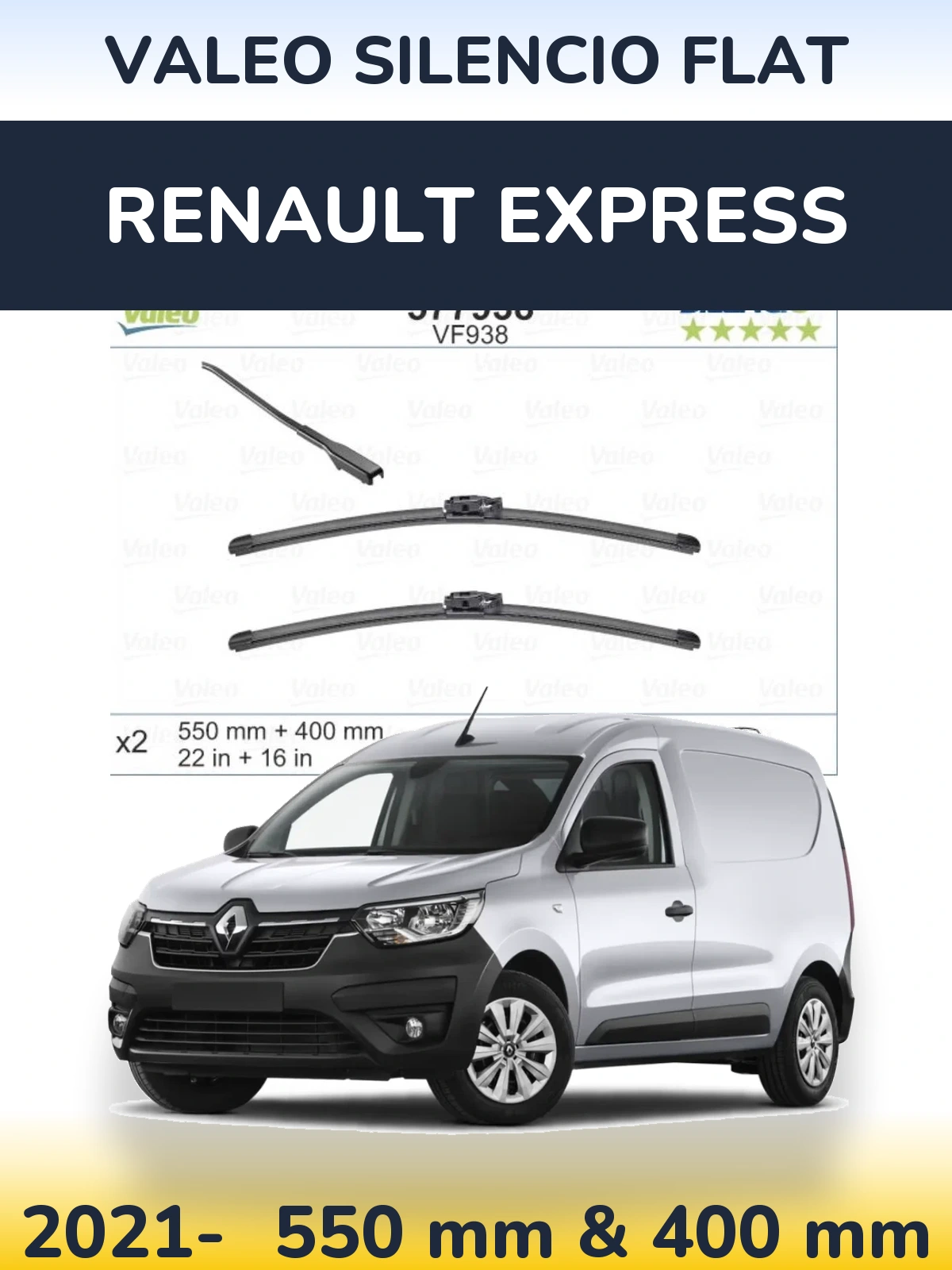 Torkarblad Valeo Silencio Flat för Renault Express