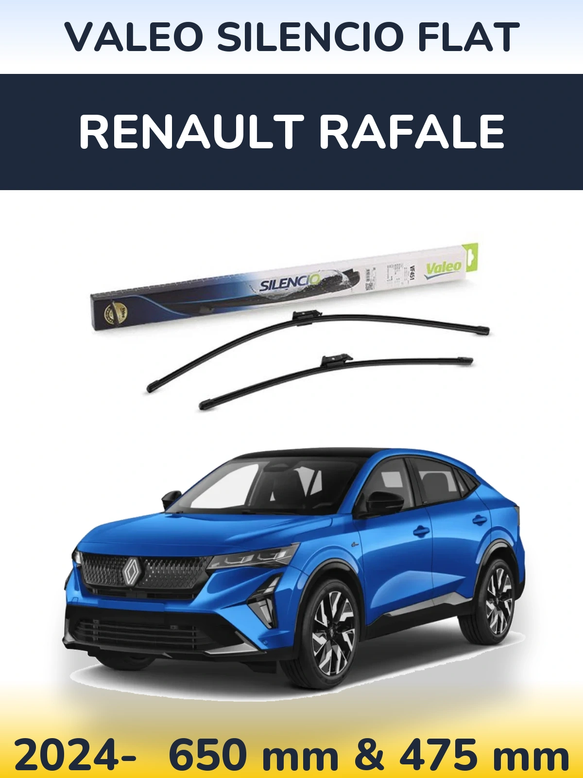 Torkarblad Valeo Silencio Flat för Renault Rafale