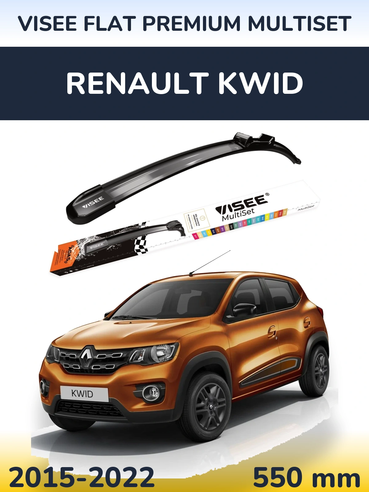 Torkarblad VISEE FLAT PREMIUM MultiSet för Renault Kwid