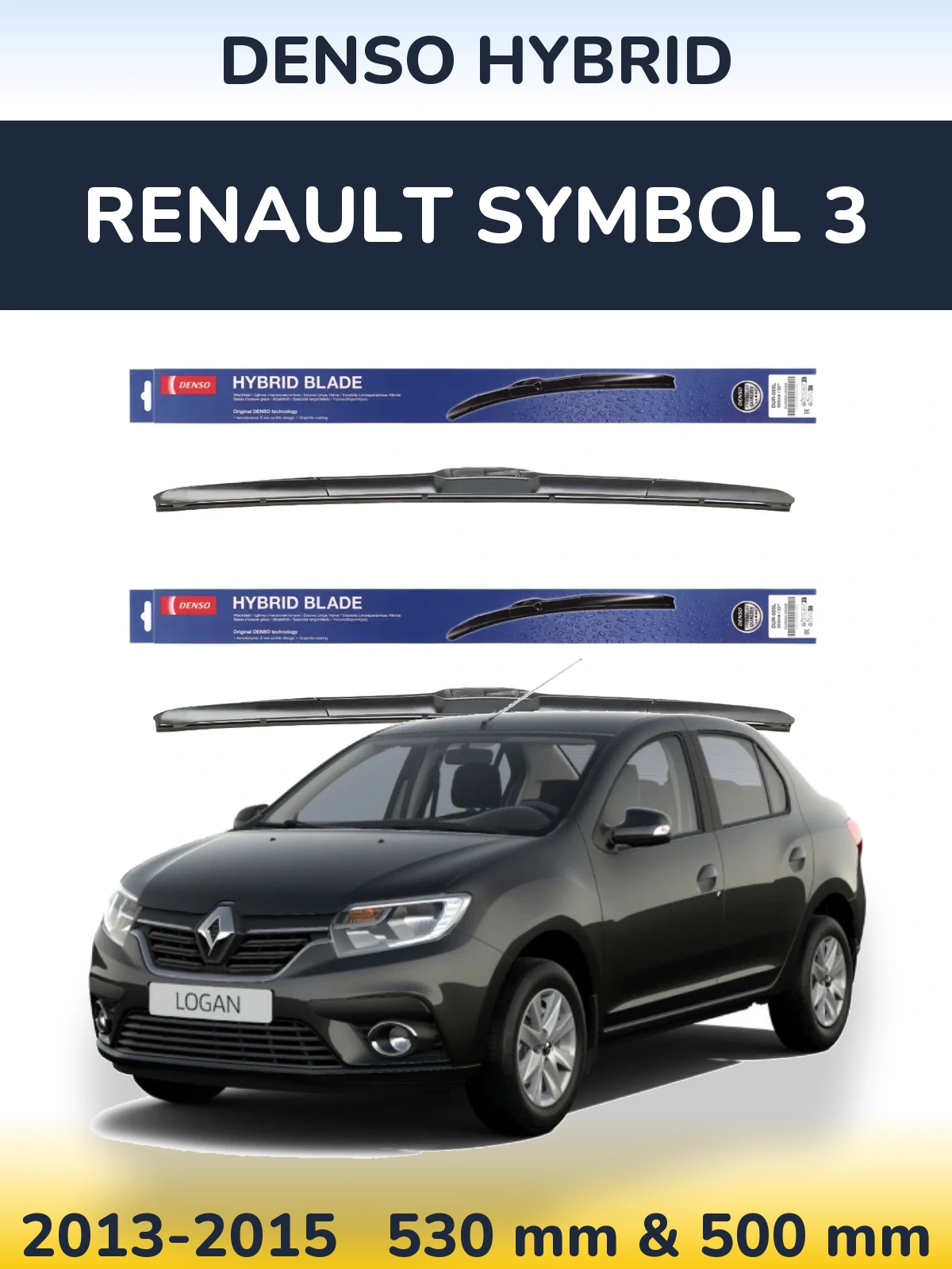 Torkarblad Denso Hybrid för Renault Symbol 3