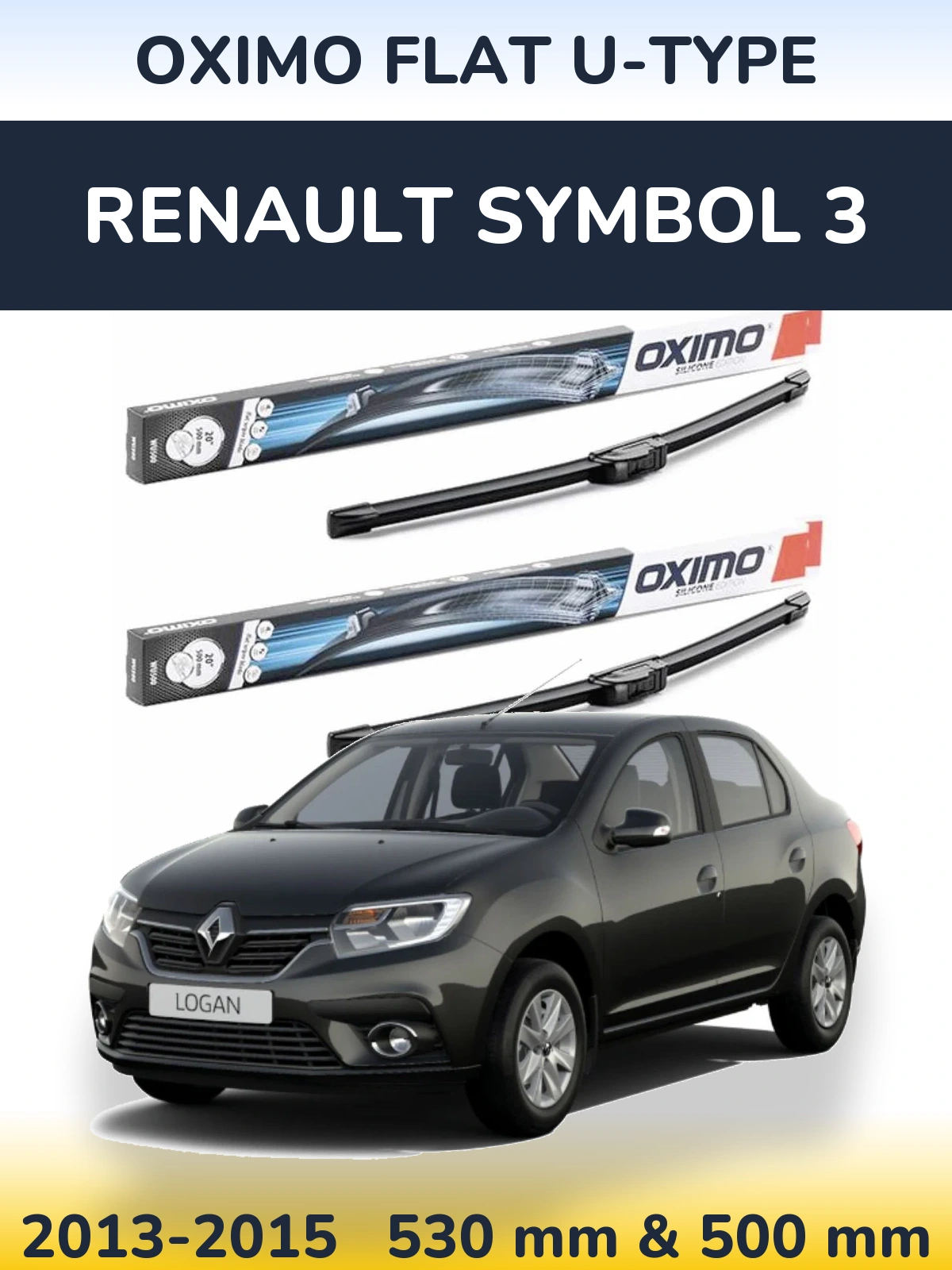 Torkarblad Oximo Flat U-type för Renault Symbol 3