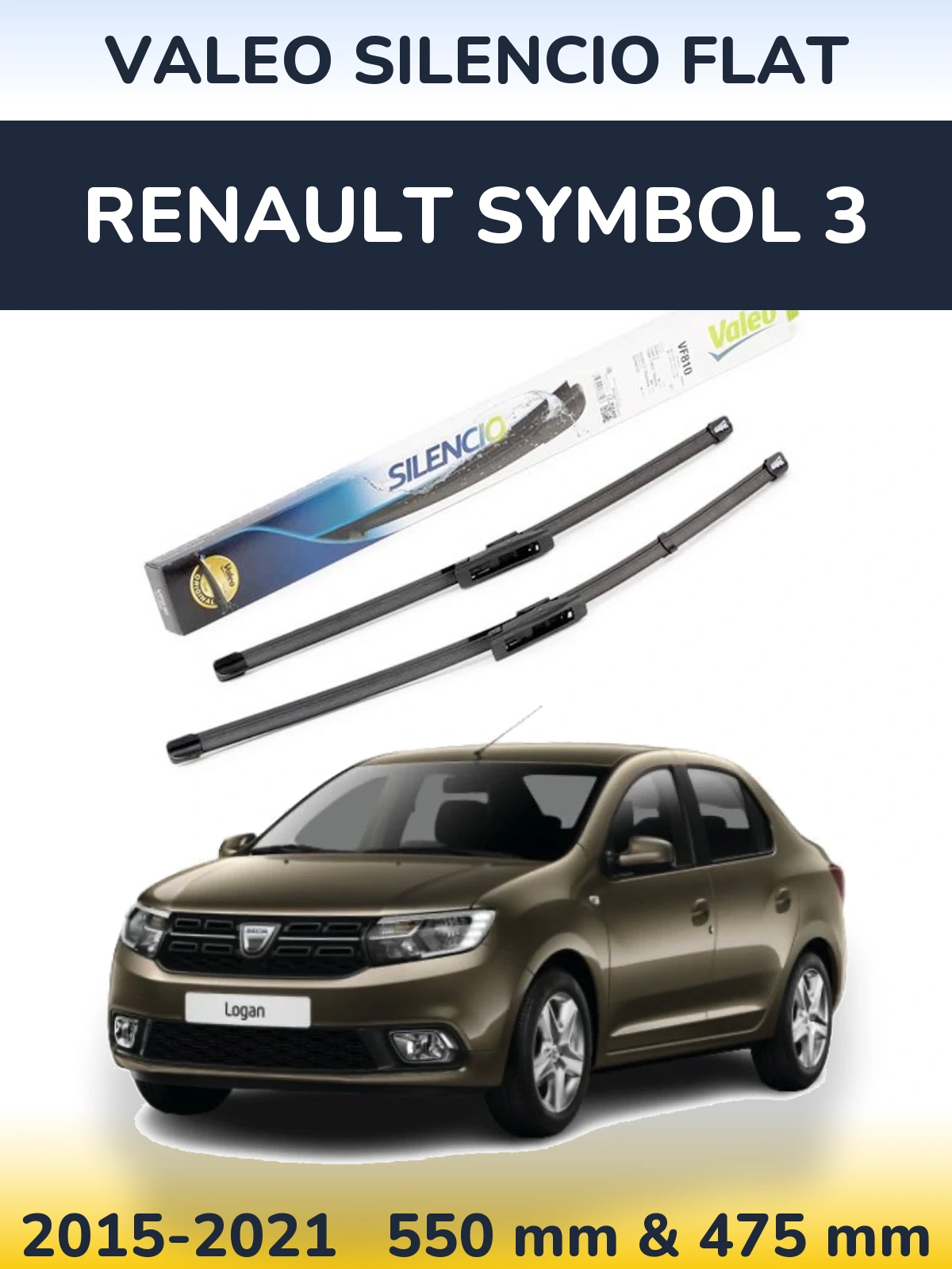 Torkarblad Valeo Silencio Flat för Renault Symbol 3