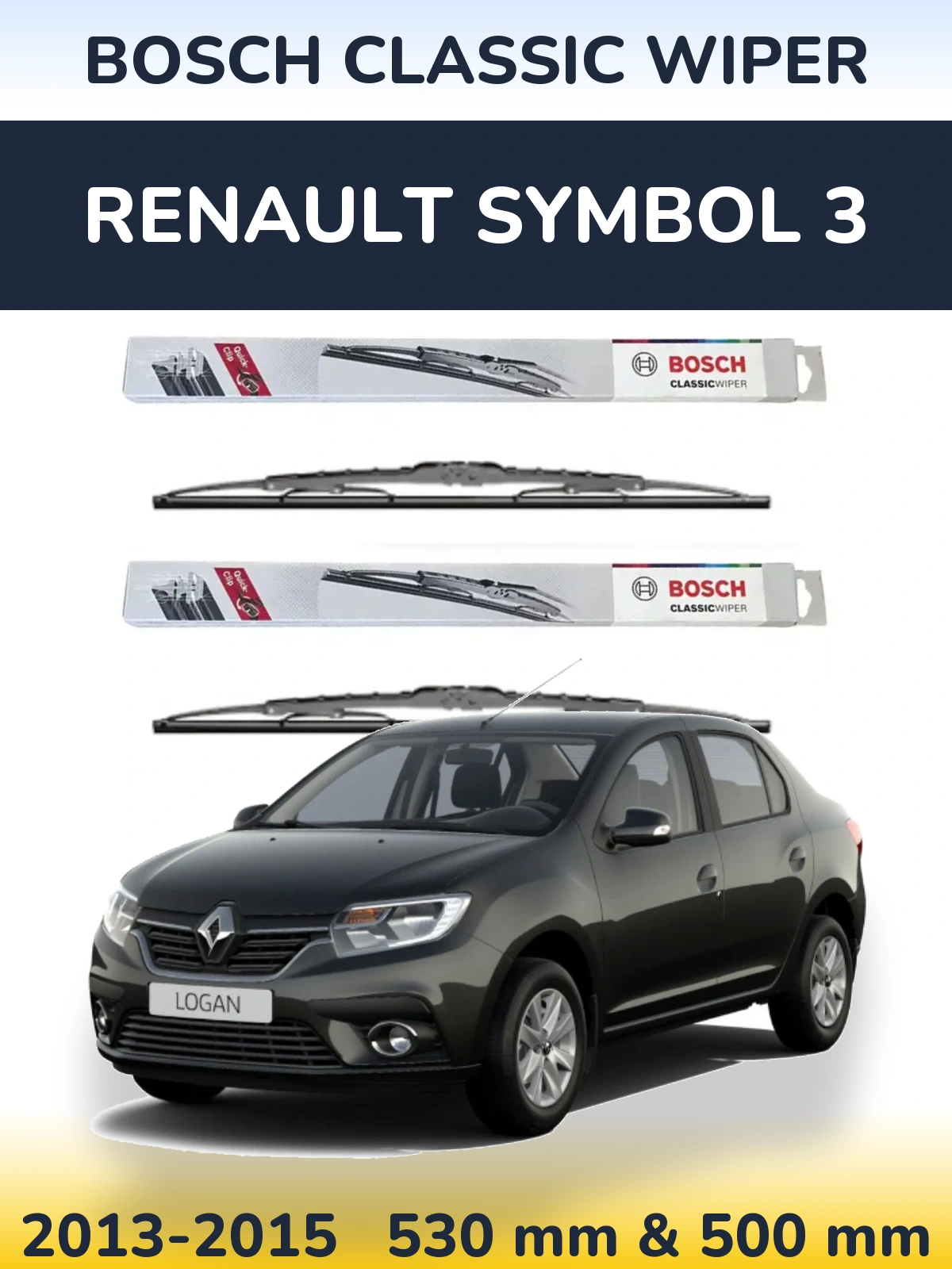 Torkarblad BOSCH Classic Wiper för Renault Symbol 3