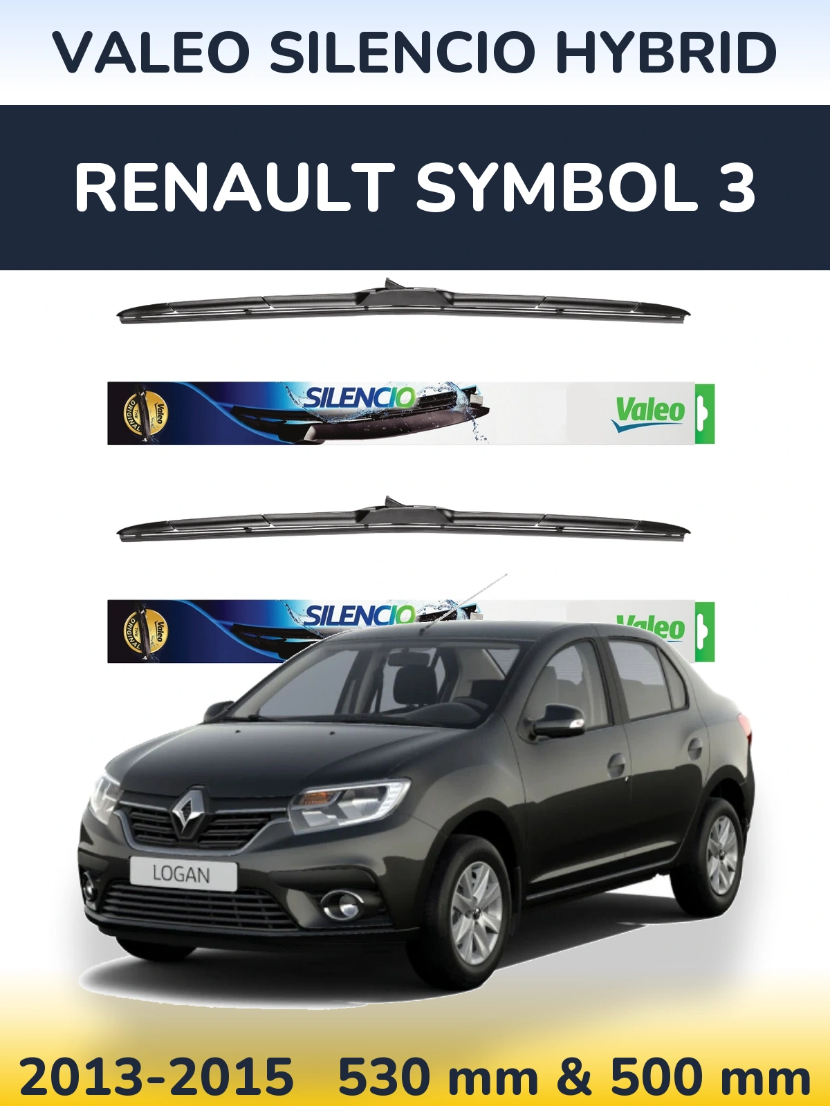 Torkarblad Valeo Silencio Hybrid för Renault Symbol 3