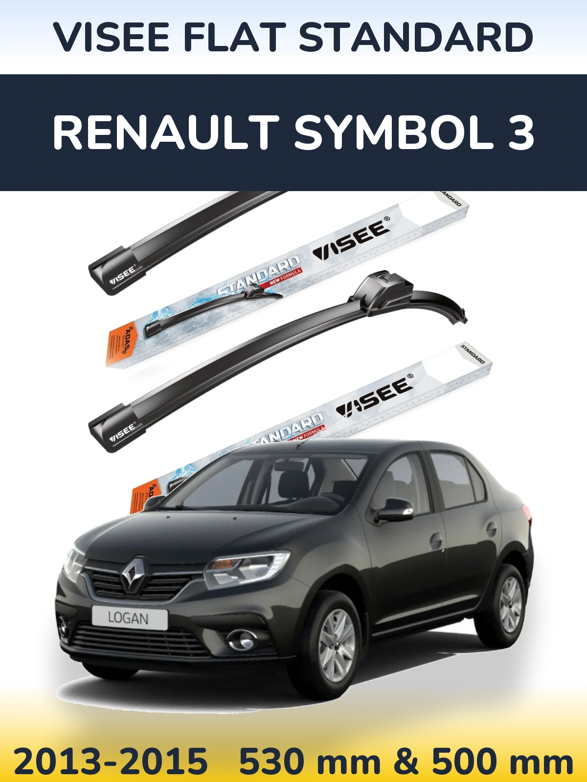 Torkarblad VISEE FLAT STANDARD för Renault Symbol 3