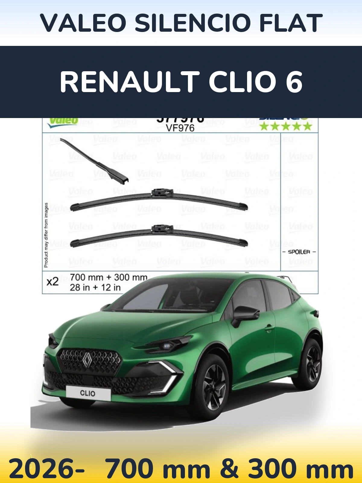 Torkarblad Valeo Silencio Flat för Renault Clio 6