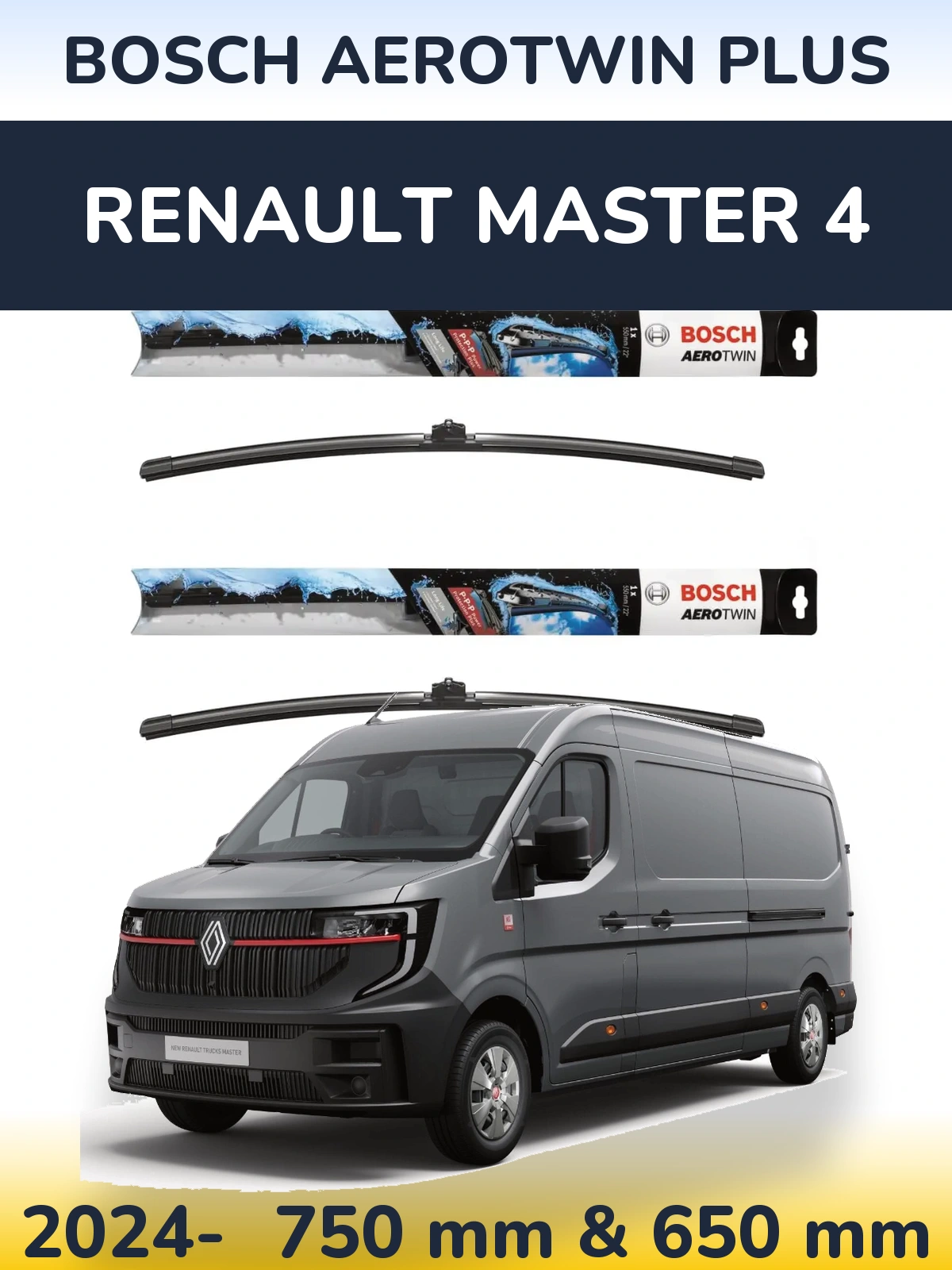 Torkarblad BOSCH AeroTwin Plus för Renault Master 4