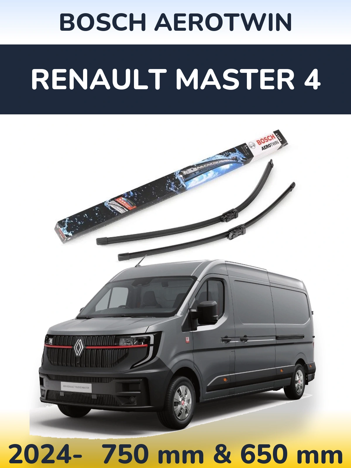 Torkarblad BOSCH AeroTwin för Renault Master 4