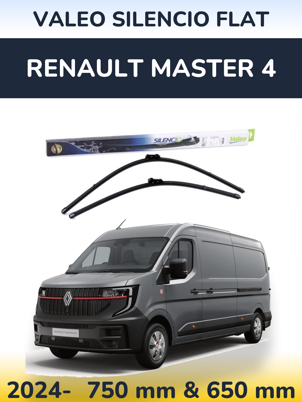 Torkarblad Valeo Silencio Flat för Renault Master 4