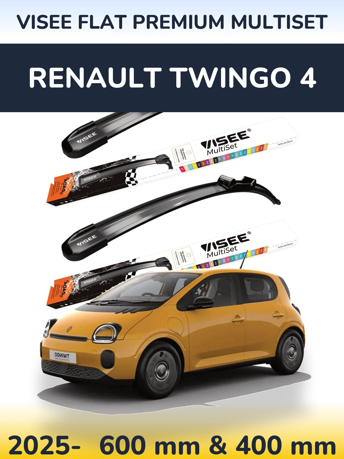 Torkarblad VISEE FLAT PREMIUM MultiSet för Renault Twingo 4
