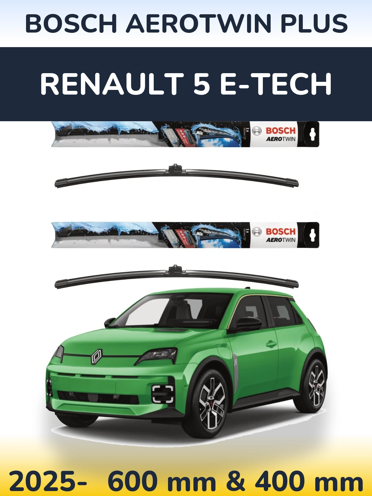 Torkarblad BOSCH AeroTwin Plus för Renault 5 E-Tech