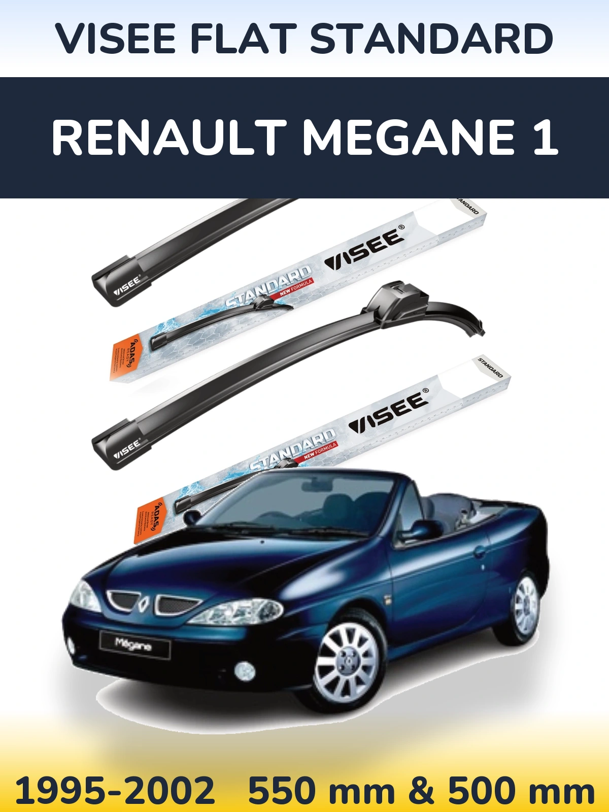 Torkarblad VISEE FLAT STANDARD för Renault Megane 1