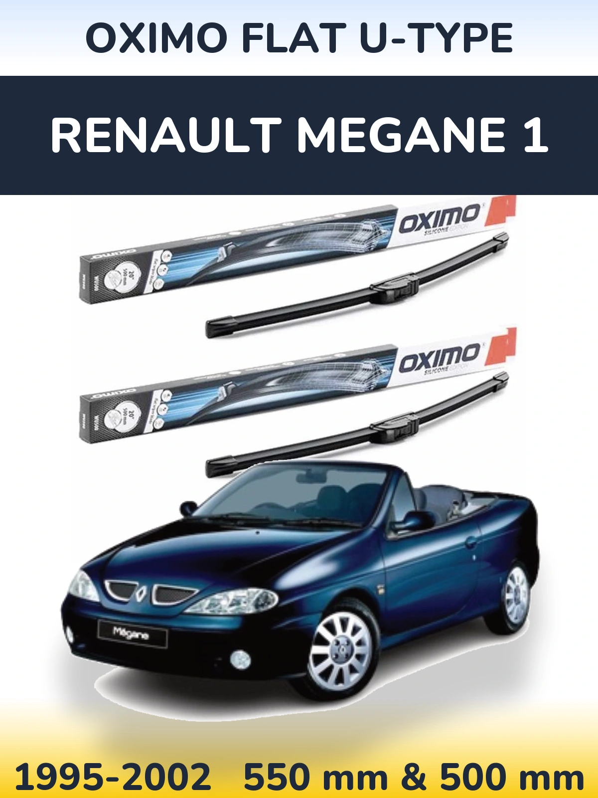 Torkarblad Oximo Flat U-type för Renault Megane 1