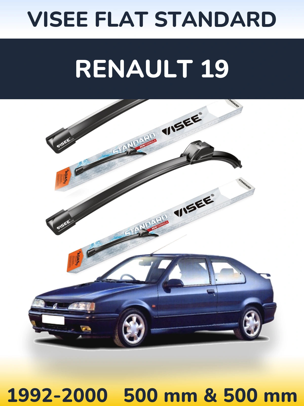 Torkarblad VISEE FLAT STANDARD för Renault 19
