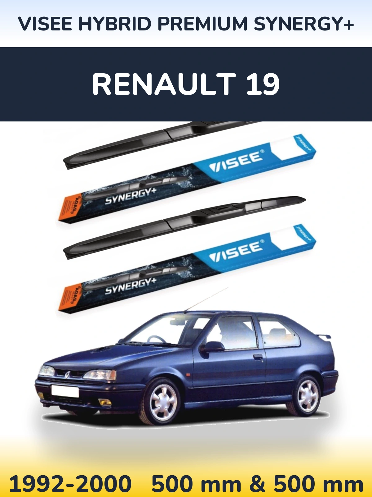 Torkarblad VISEE HYBRID PREMIUM SYNERGY+ för Renault 19