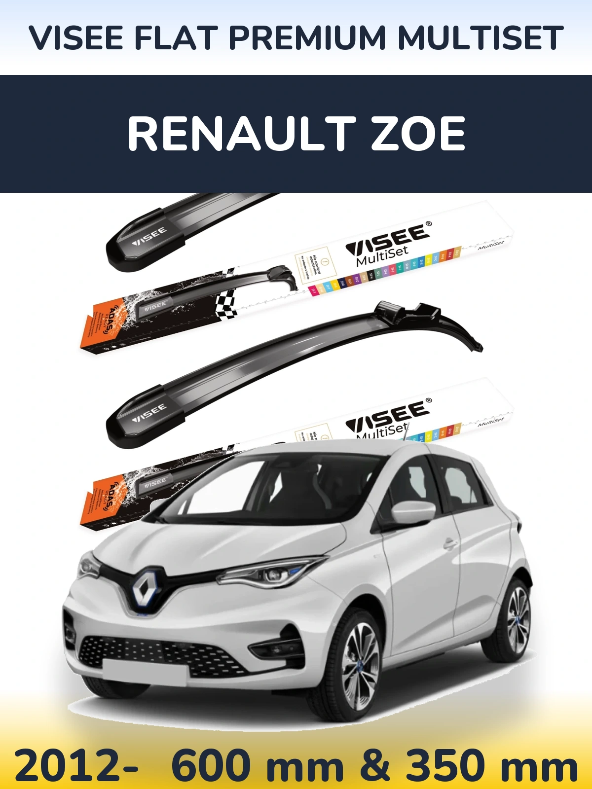 Torkarblad VISEE FLAT PREMIUM MultiSet för Renault Zoe