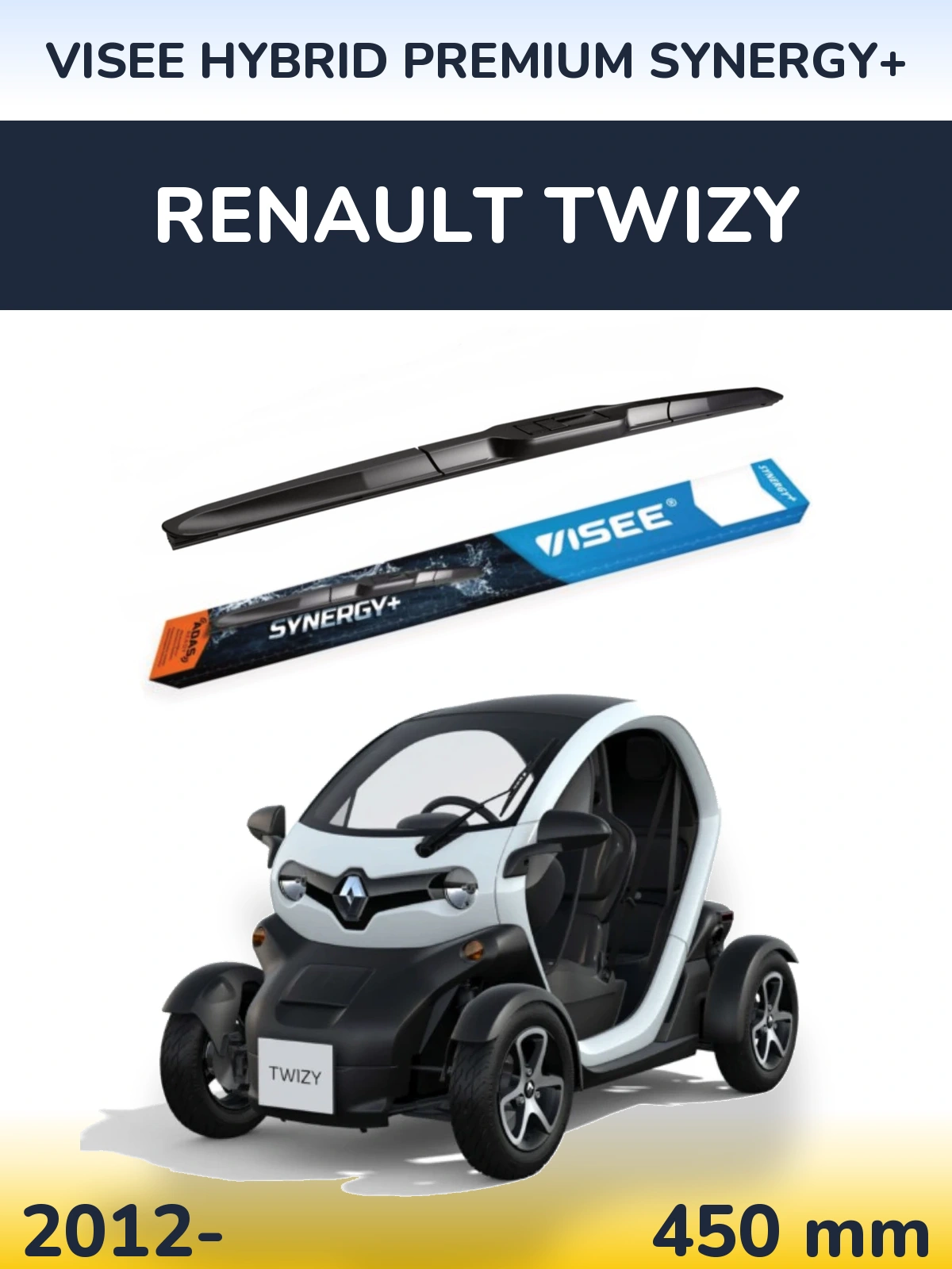 Torkarblad VISEE HYBRID PREMIUM SYNERGY+ för Renault Twizy