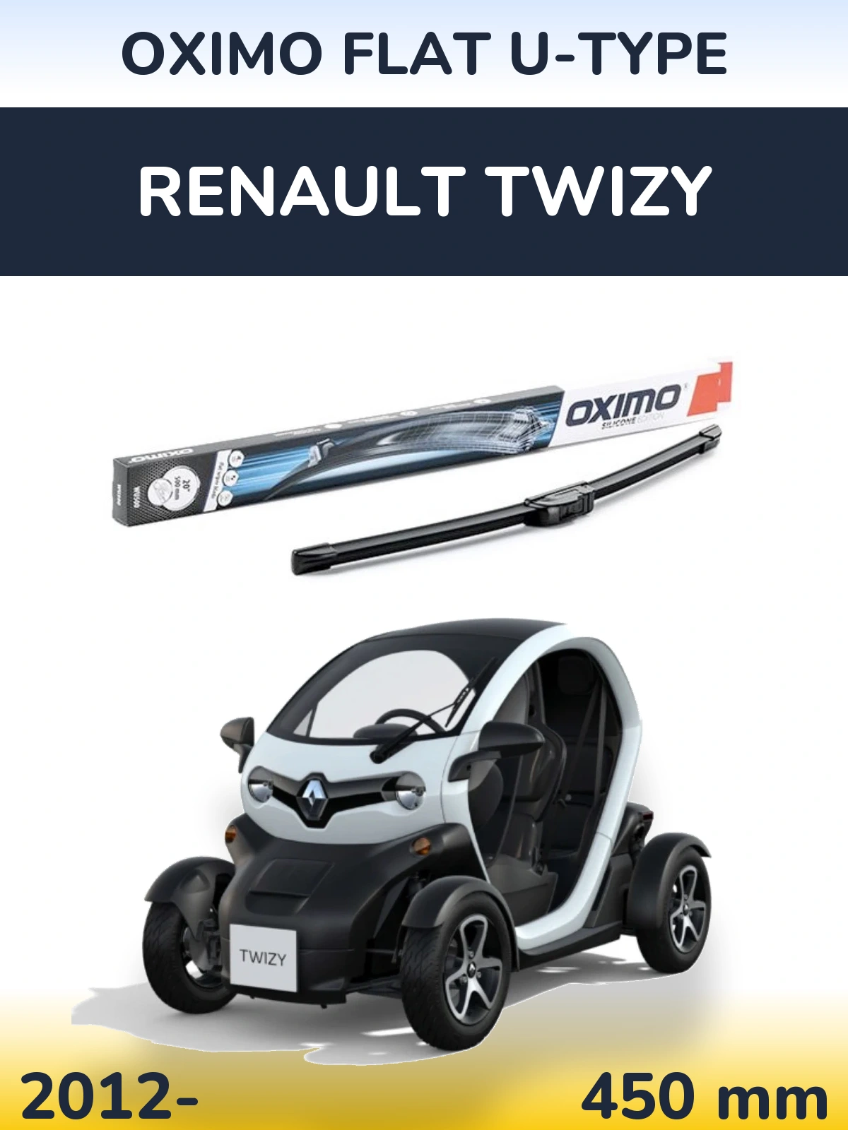 Torkarblad Oximo Flat U-type för Renault Twizy