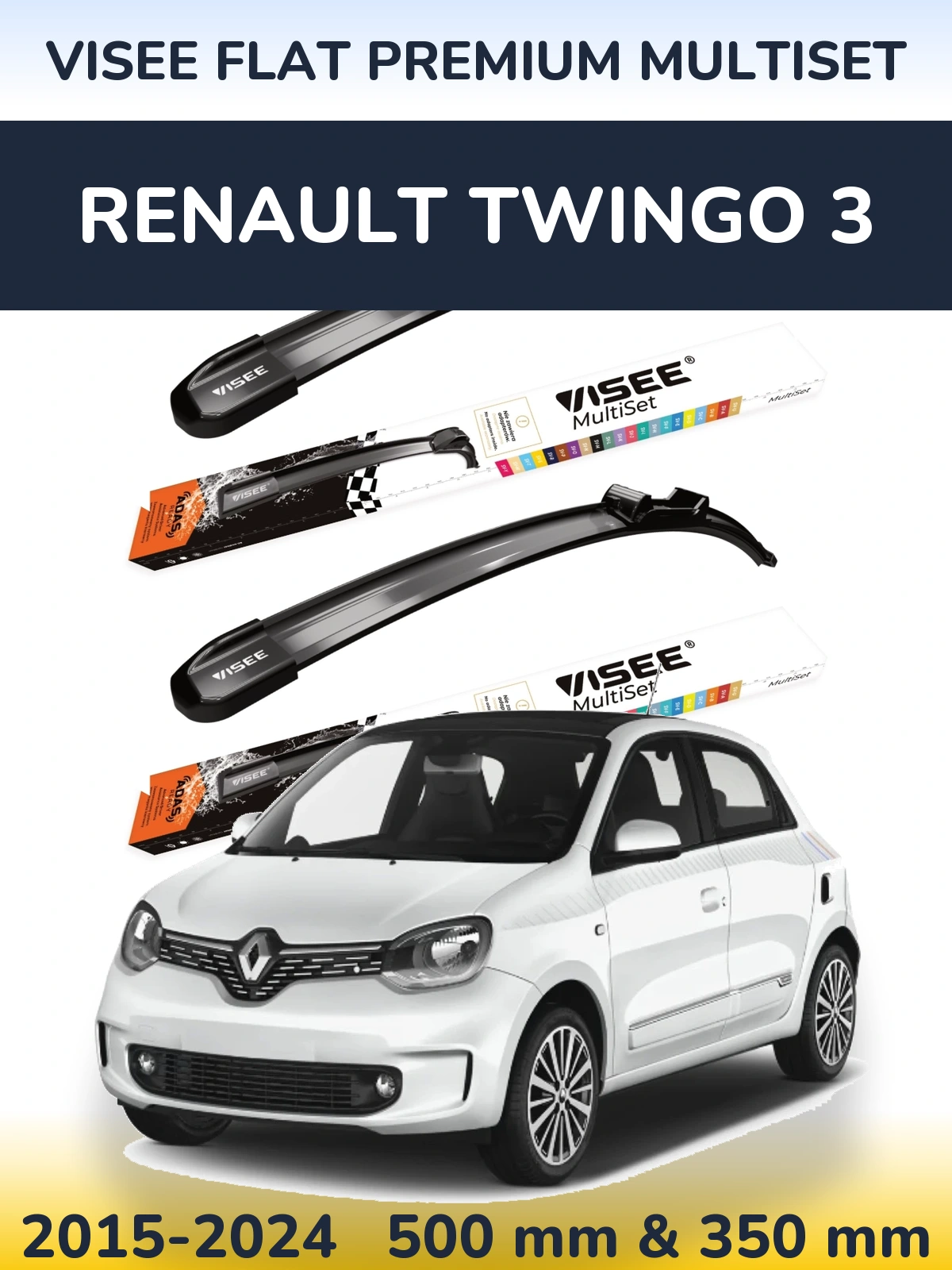 Torkarblad VISEE FLAT PREMIUM MultiSet för Renault Twingo 3