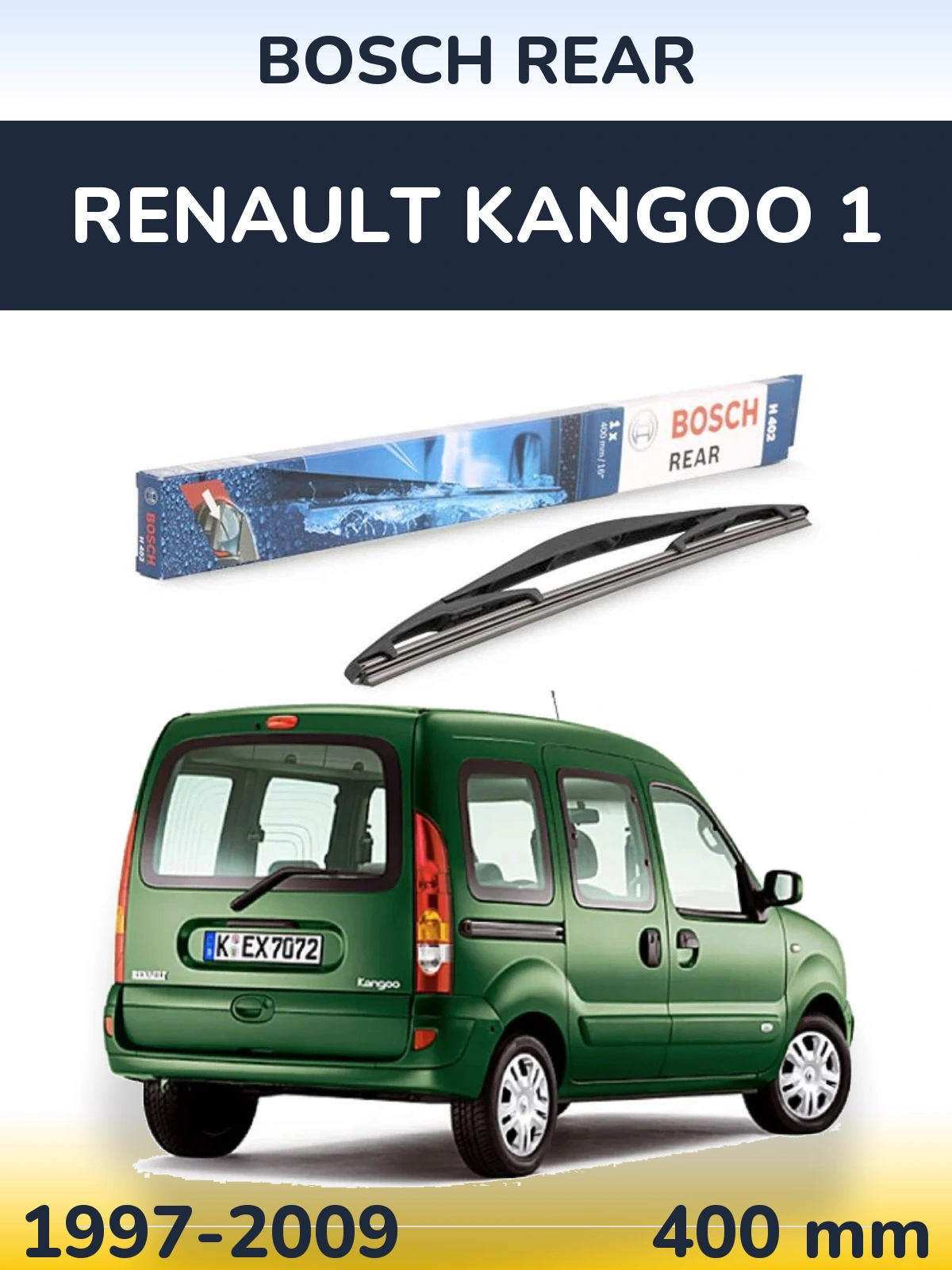 Rear wiper blade BOSCH Rear 400 mm for Renault Kangoo 1 1997-2009