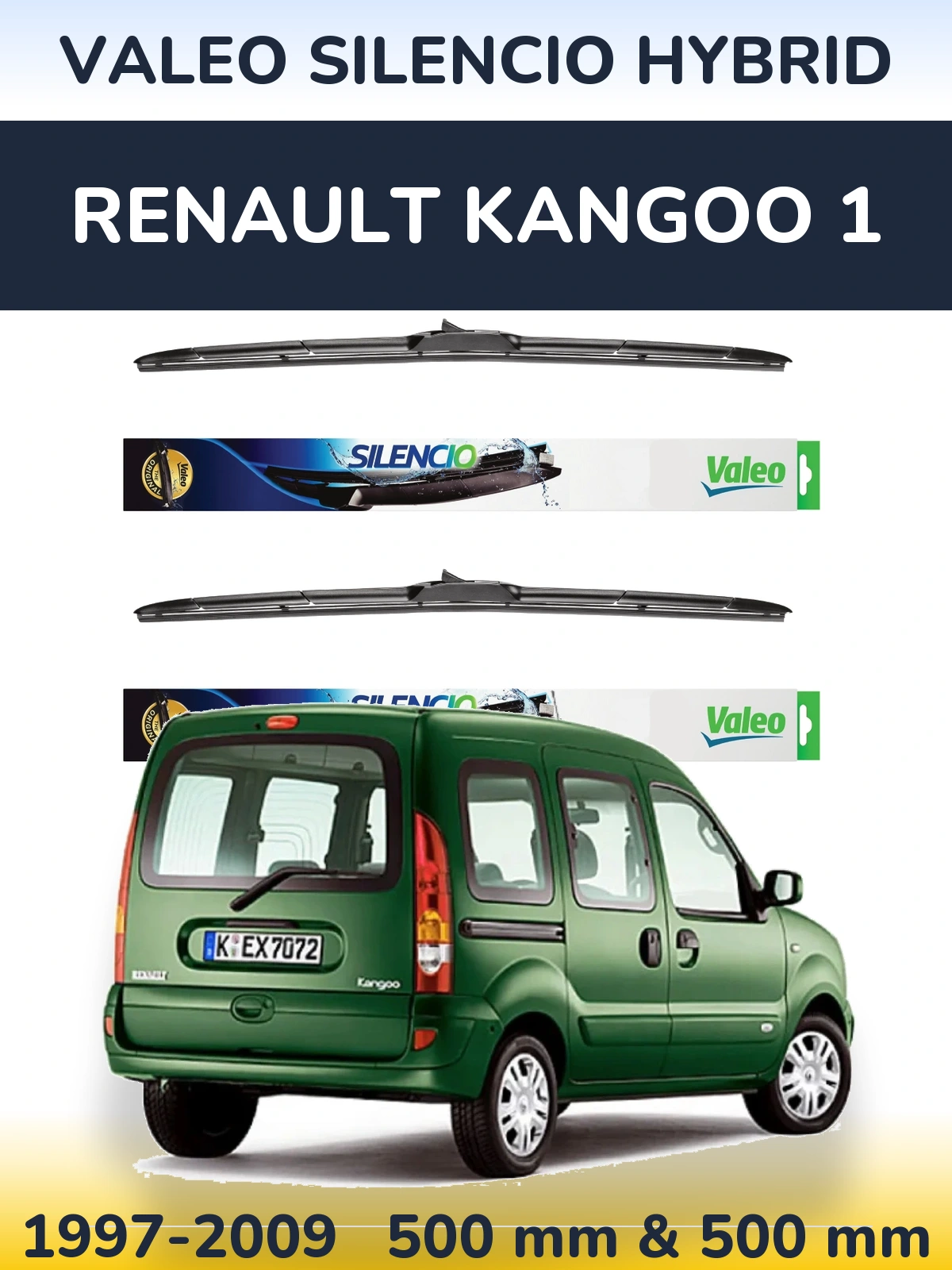 Torkarblad Valeo Silencio Hybrid för Renault Kangoo 1