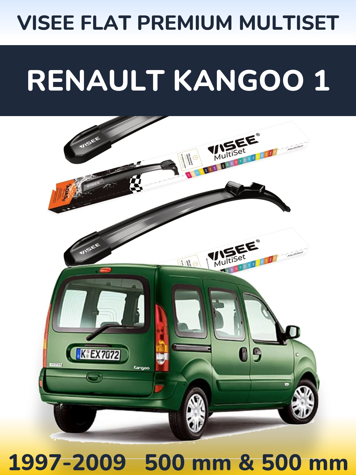 Torkarblad VISEE FLAT PREMIUM MultiSet för Renault Kangoo 1