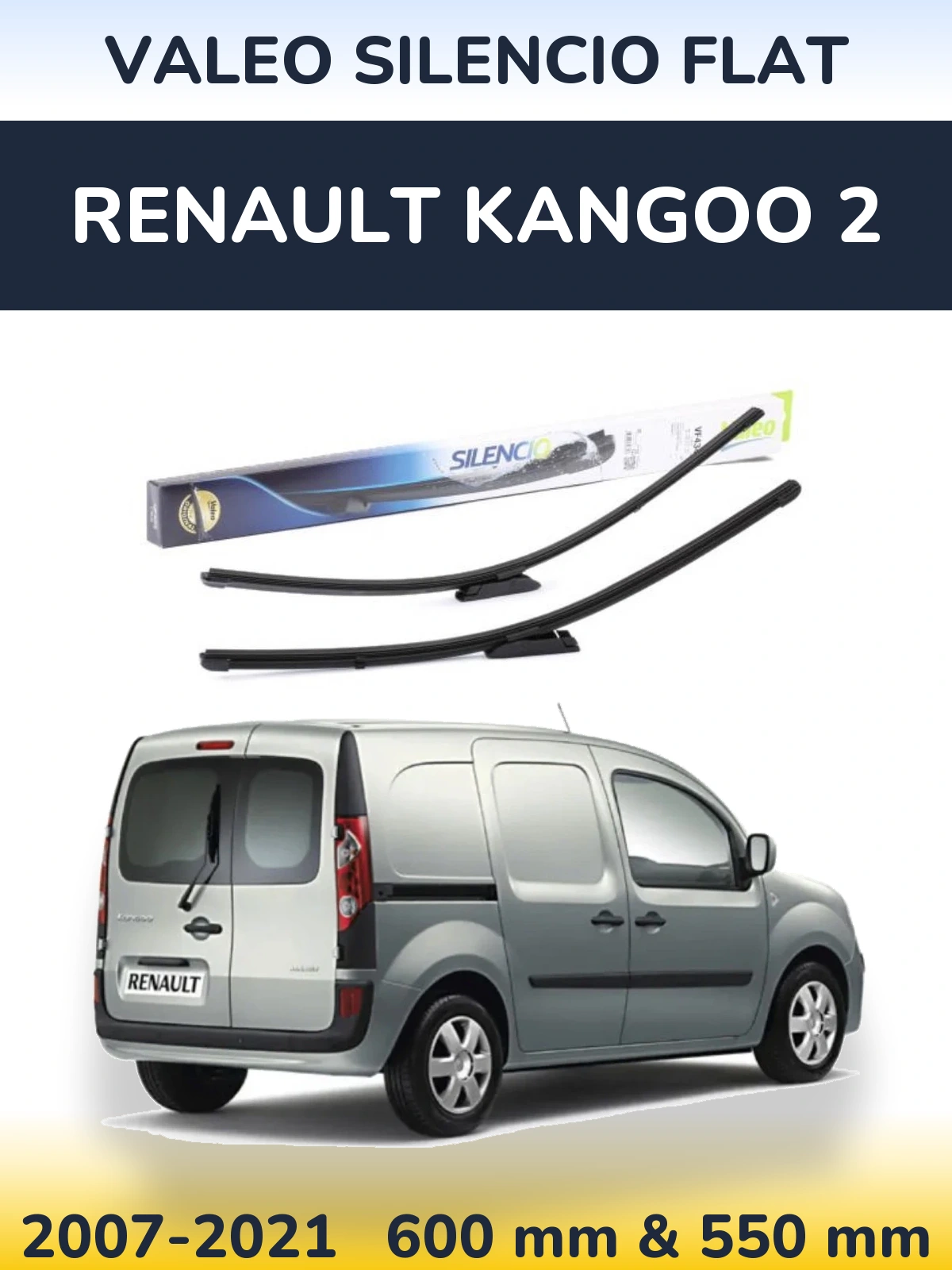 Torkarblad Valeo Silencio Flat för Renault Kangoo 2