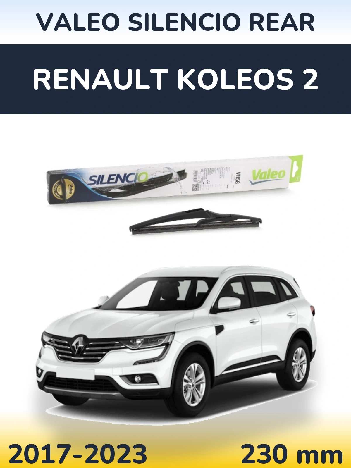 Rear wiper blade Valeo Silencio Rear 240 mm for Renault Koleos 2 2017-2023