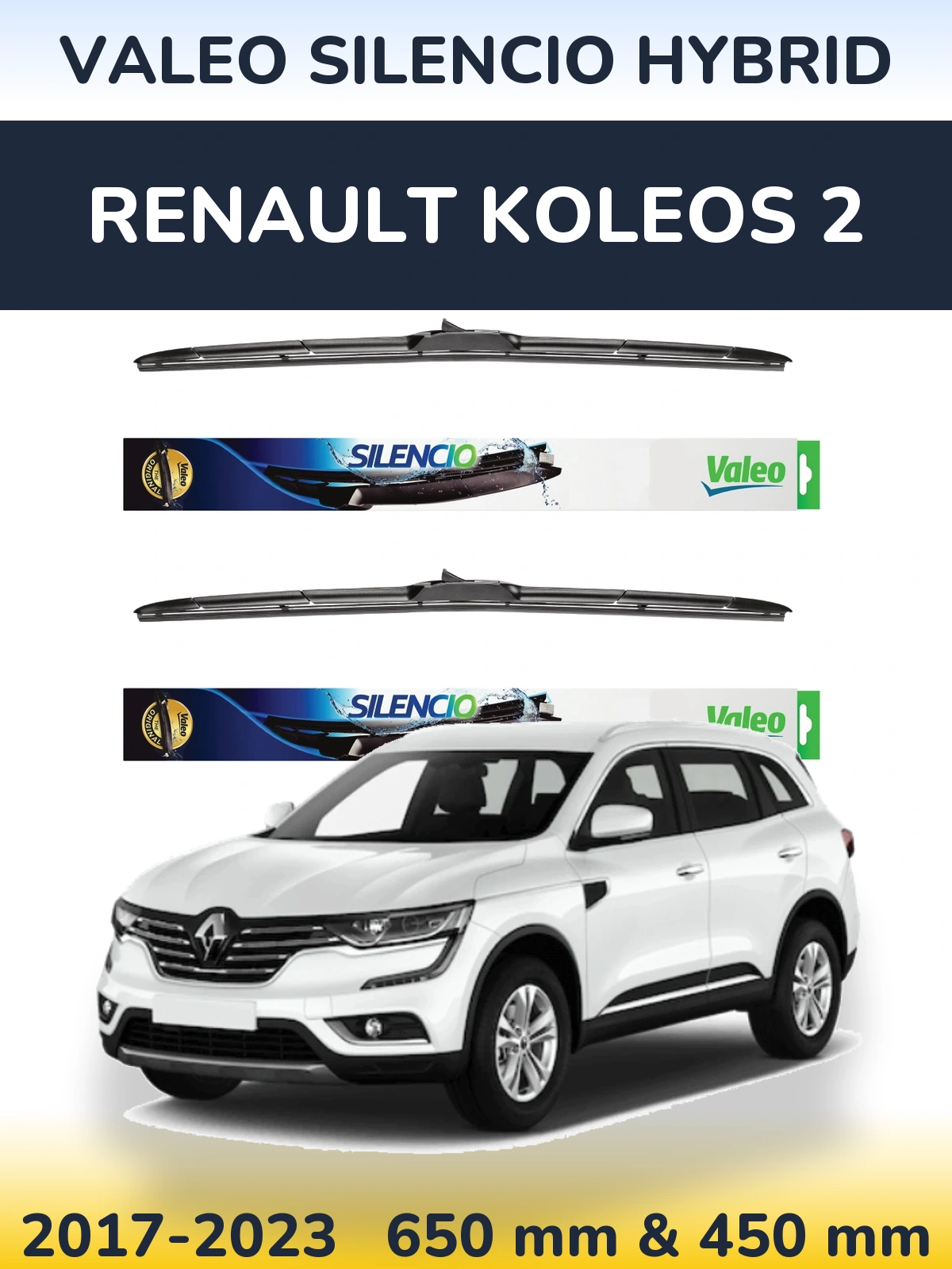 Torkarblad Valeo Silencio Hybrid för Renault Koleos 2