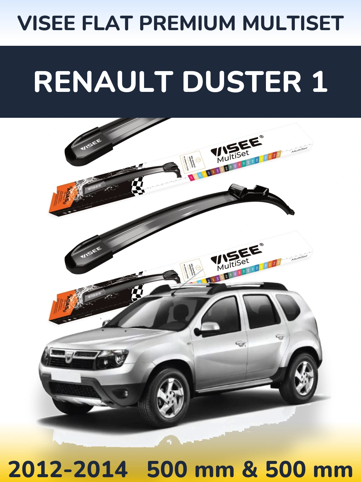 Torkarblad VISEE FLAT PREMIUM MultiSet för Renault Duster 1