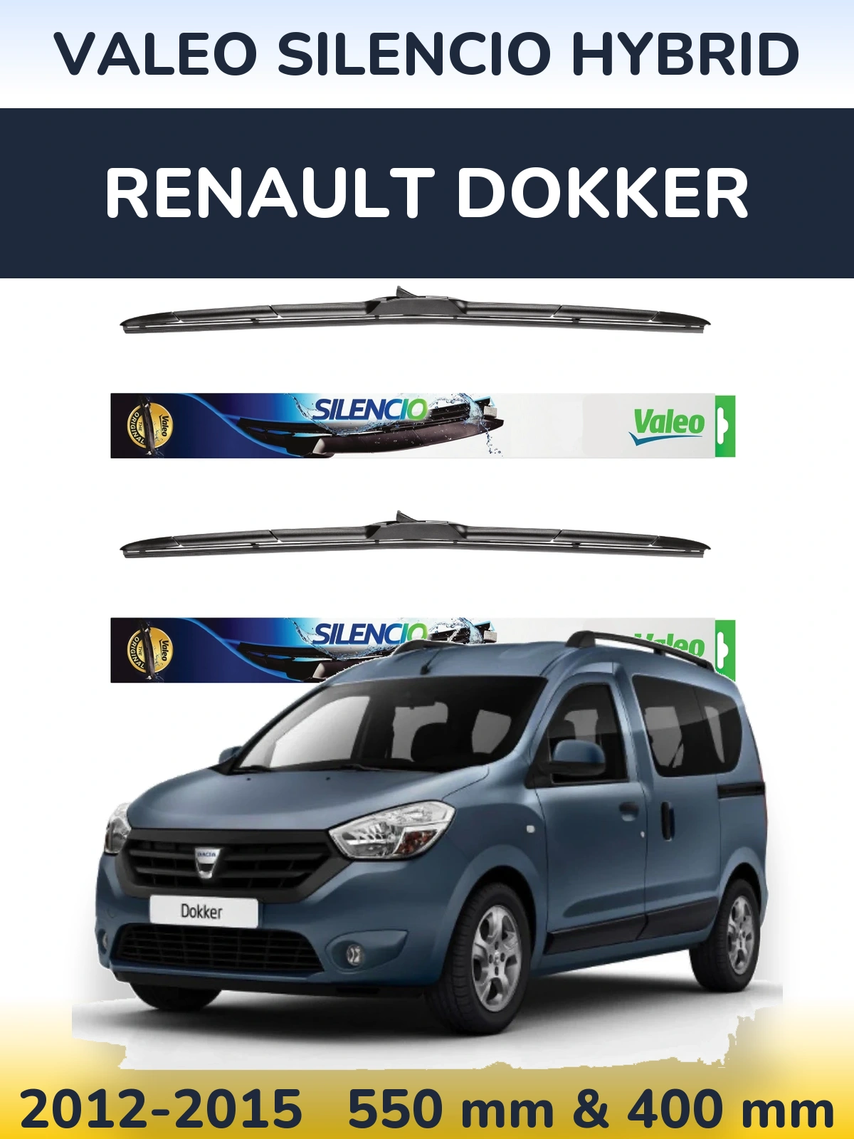 Torkarblad Valeo Silencio Hybrid för Renault Dokker
