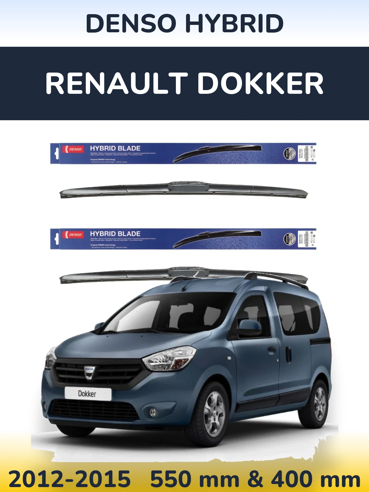 Torkarblad Denso Hybrid för Renault Dokker