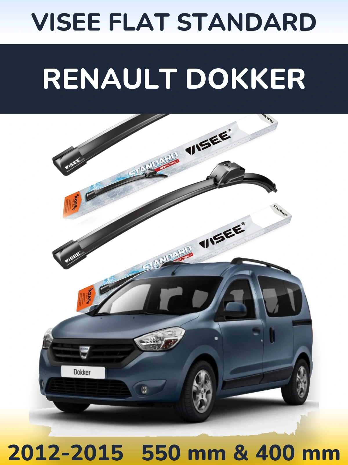 Torkarblad VISEE FLAT STANDARD för Renault Dokker