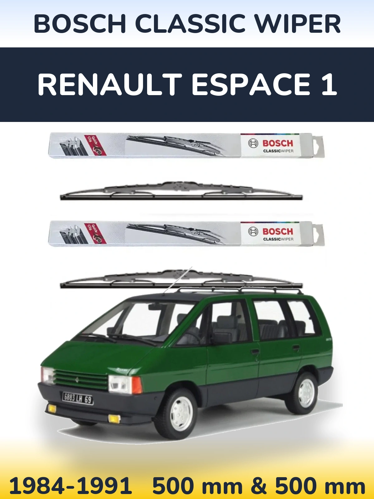 Torkarblad BOSCH Classic Wiper för Renault Espace 1