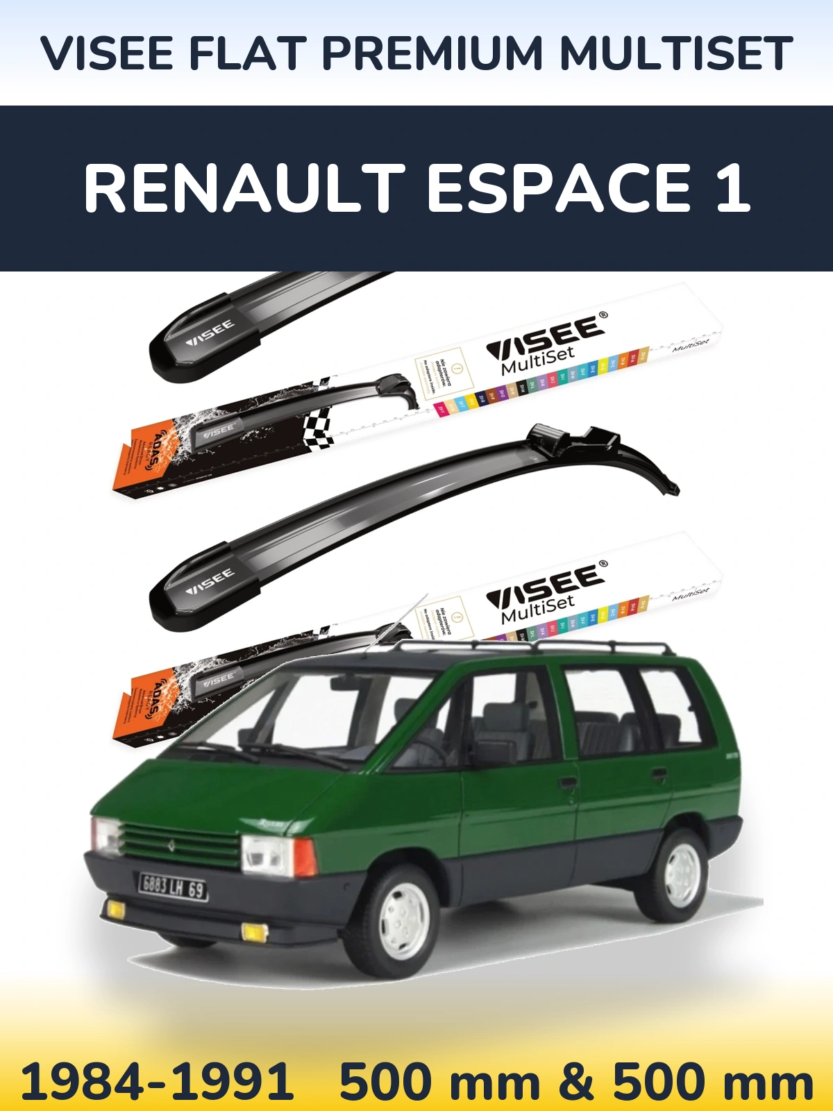 Torkarblad VISEE FLAT PREMIUM MultiSet för Renault Espace 1