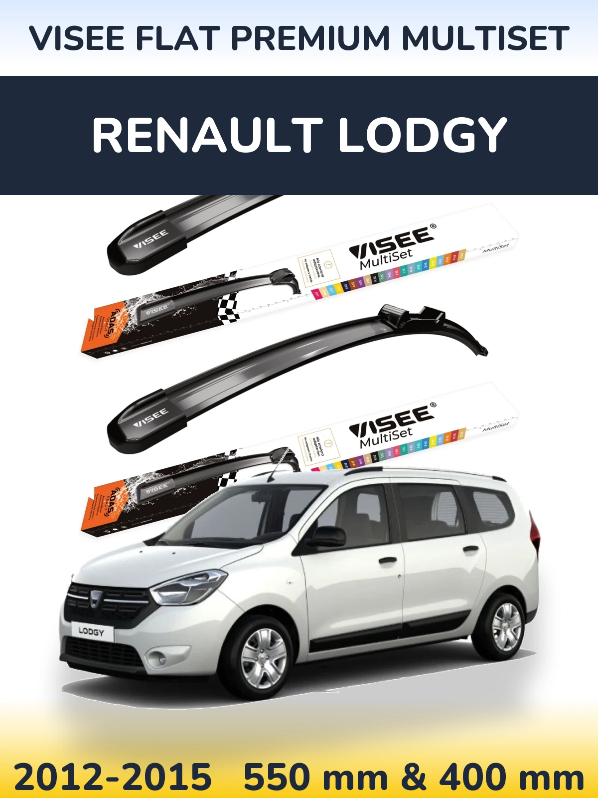 Torkarblad VISEE FLAT PREMIUM MultiSet för Renault Lodgy