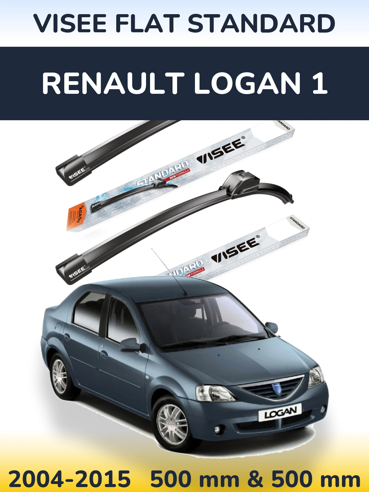 Torkarblad VISEE FLAT STANDARD för Renault Logan 1