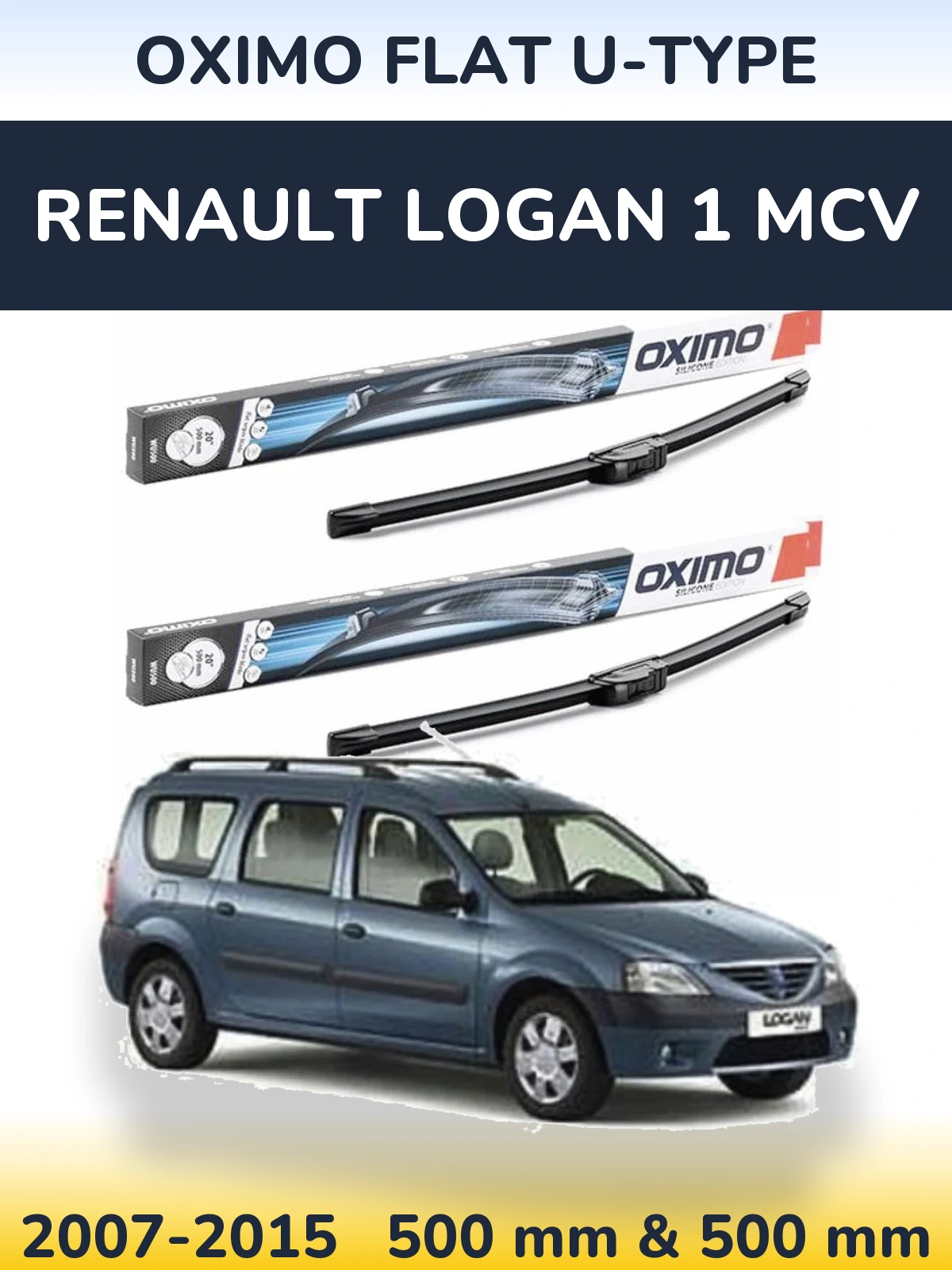 Torkarblad Oximo Flat U-type för Renault Logan 1 MCV