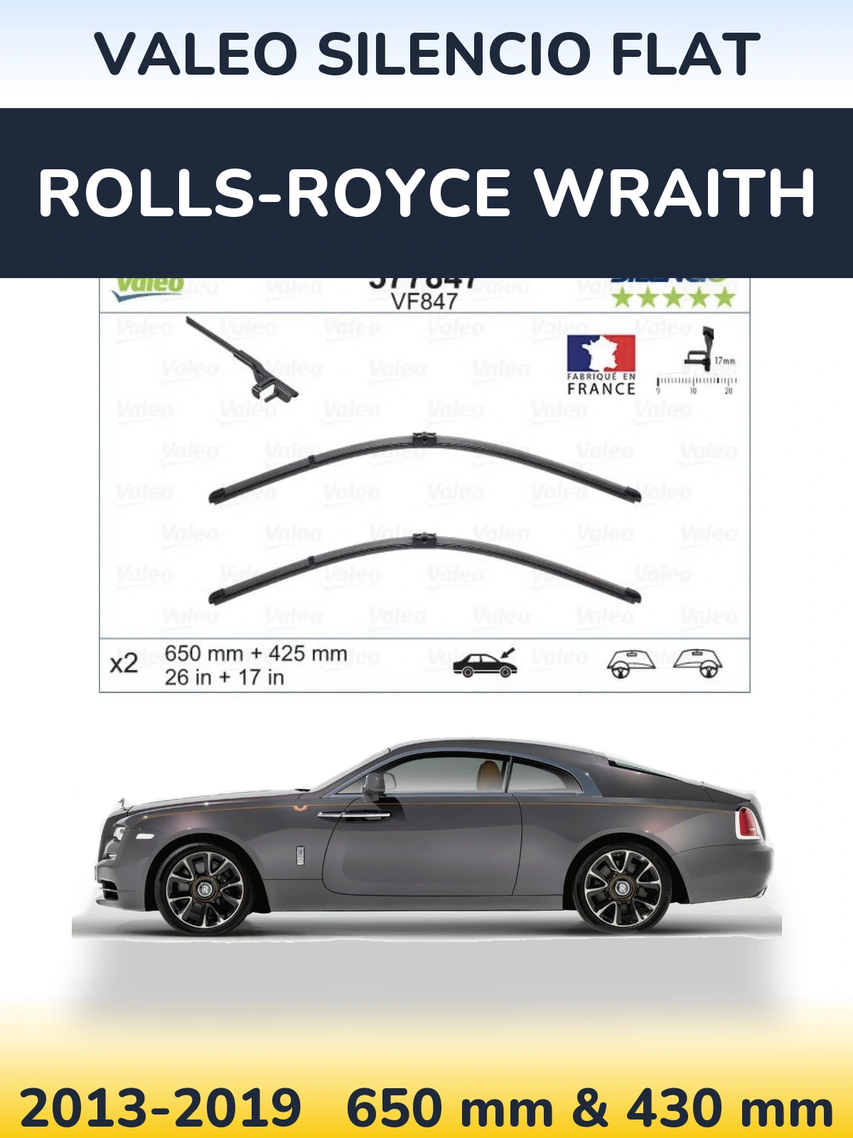 Torkarblad Valeo Silencio Flat för Rolls-Royce Wraith