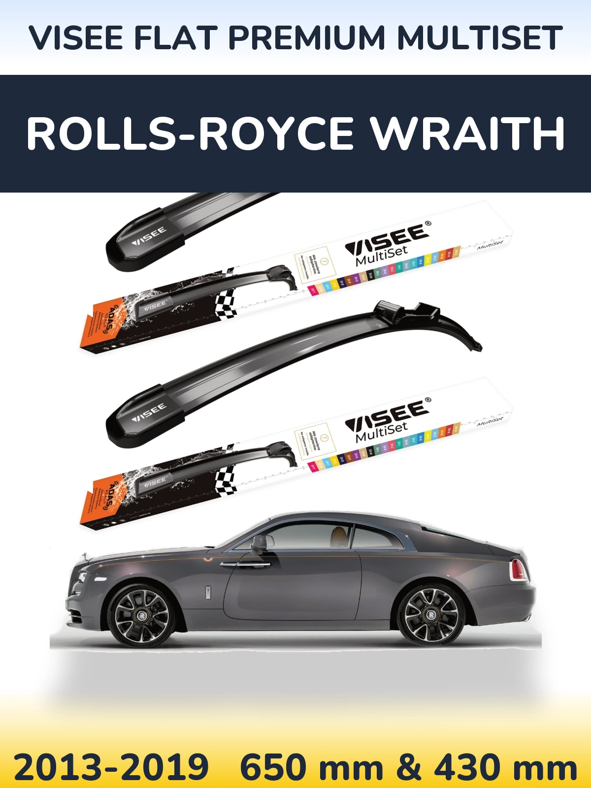 Torkarblad VISEE FLAT PREMIUM MultiSet för Rolls-Royce Wraith