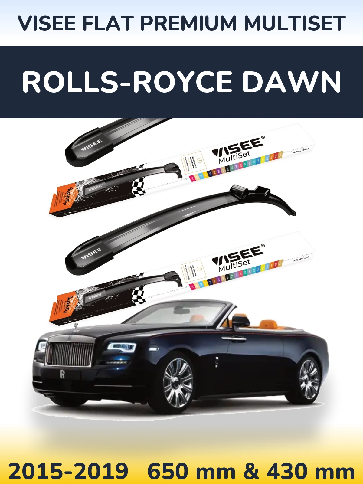 Torkarblad VISEE FLAT PREMIUM MultiSet för Rolls-Royce Dawn