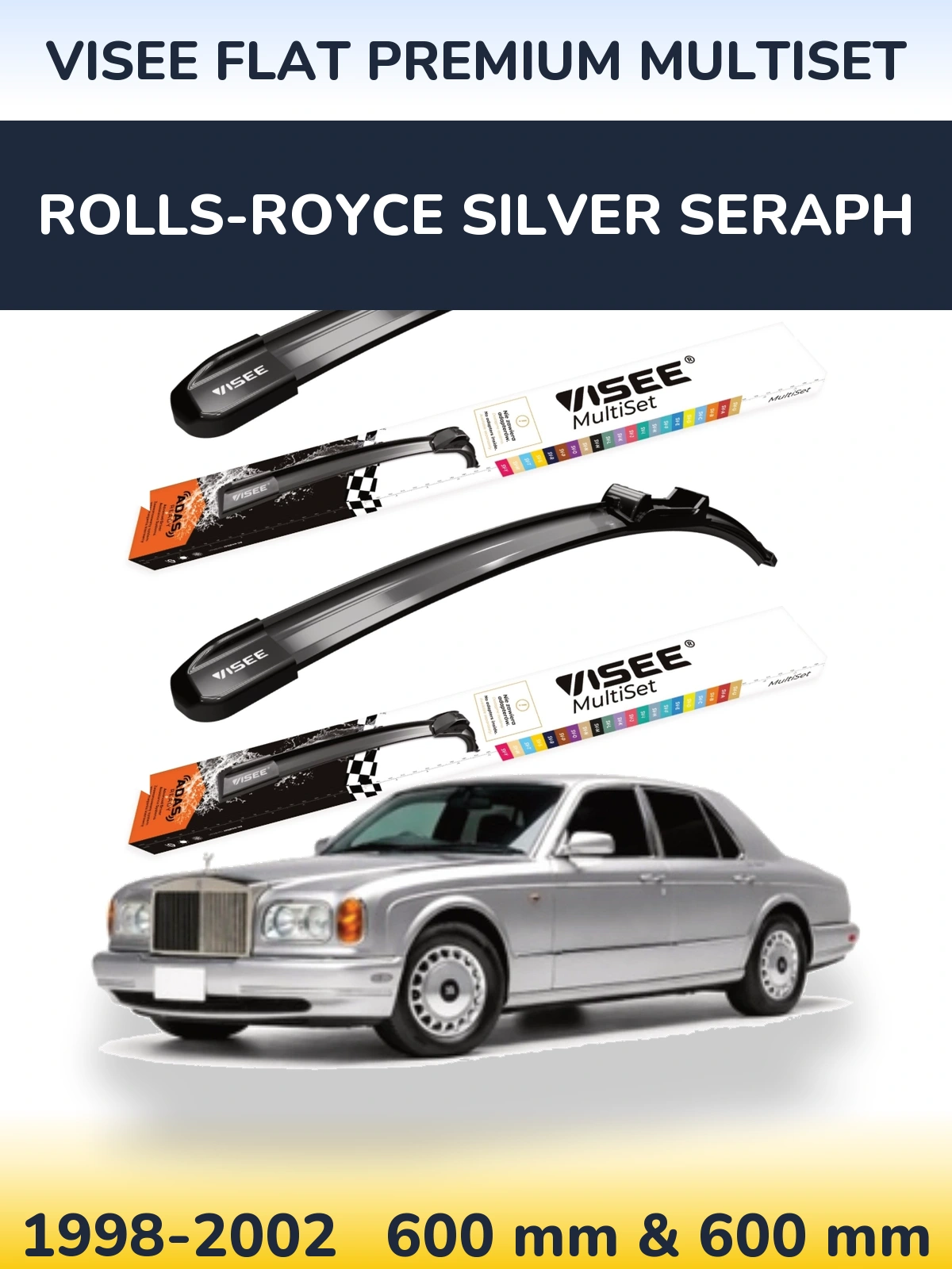 Torkarblad VISEE FLAT PREMIUM MultiSet för Rolls-Royce Silver Seraph