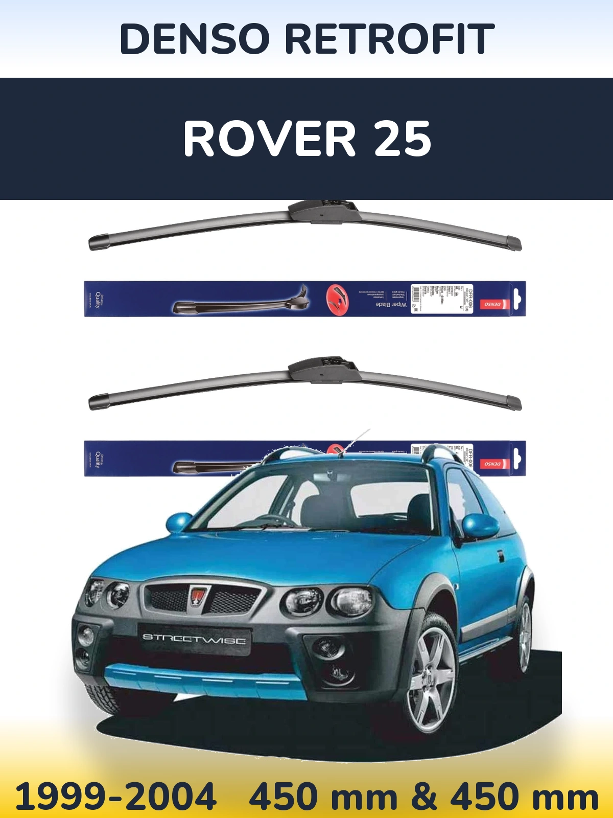 Комплект передніх щіток Denso Retrofit 450 & 450 мм для Rover 25 1999-2004